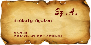 Székely Agaton névjegykártya